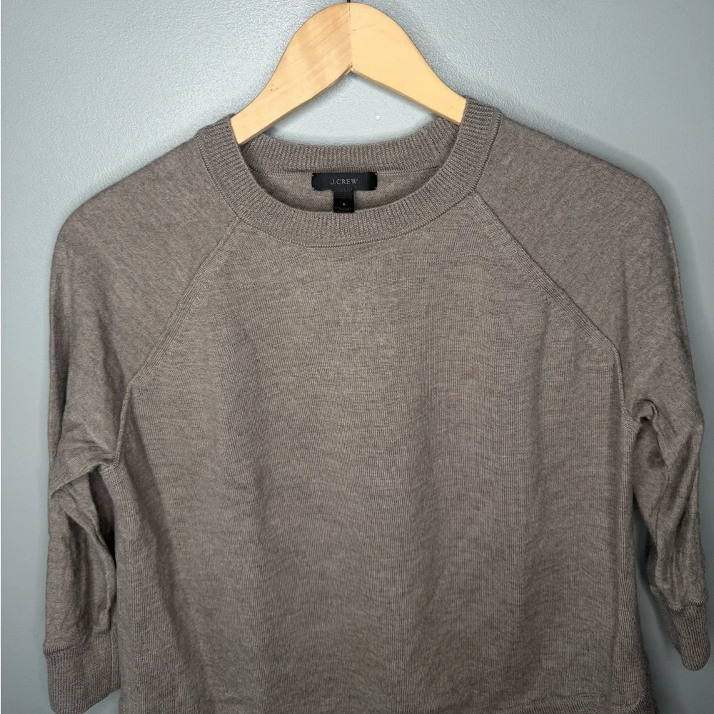 J. Crew Merino Wool Boxy Sweater - Mushroom